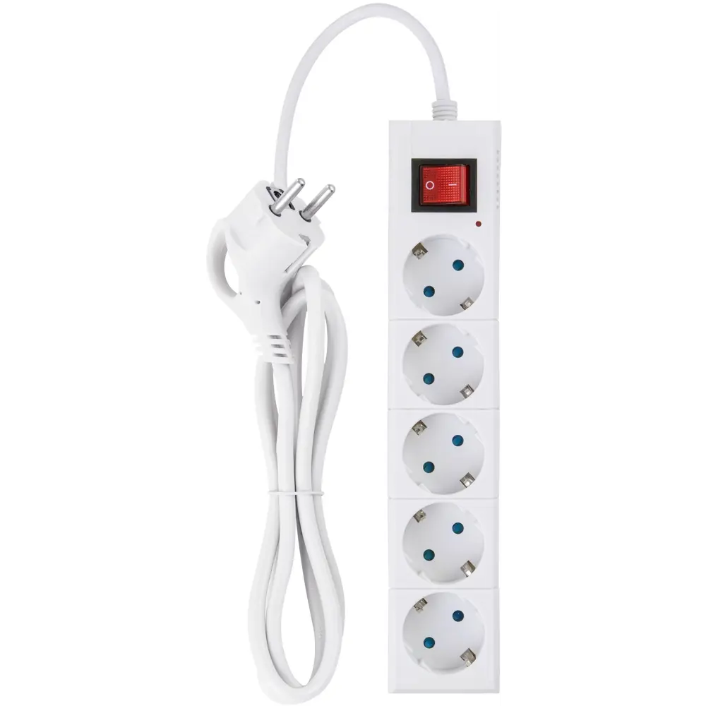 Удлинитель с заземлением Duwi 5 розеток со шторками 3x1.5мм2 3 м выключатель STLM-2180860