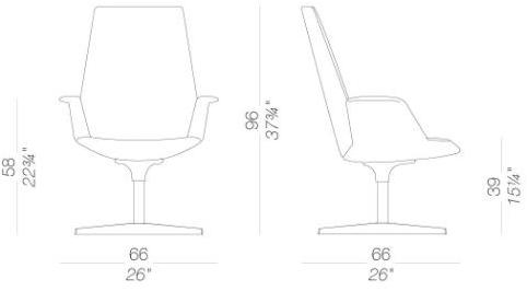 Lapalma Стул для руководителя из ткани с 4 спицами Uno sun-id-1383679 - Вид №6