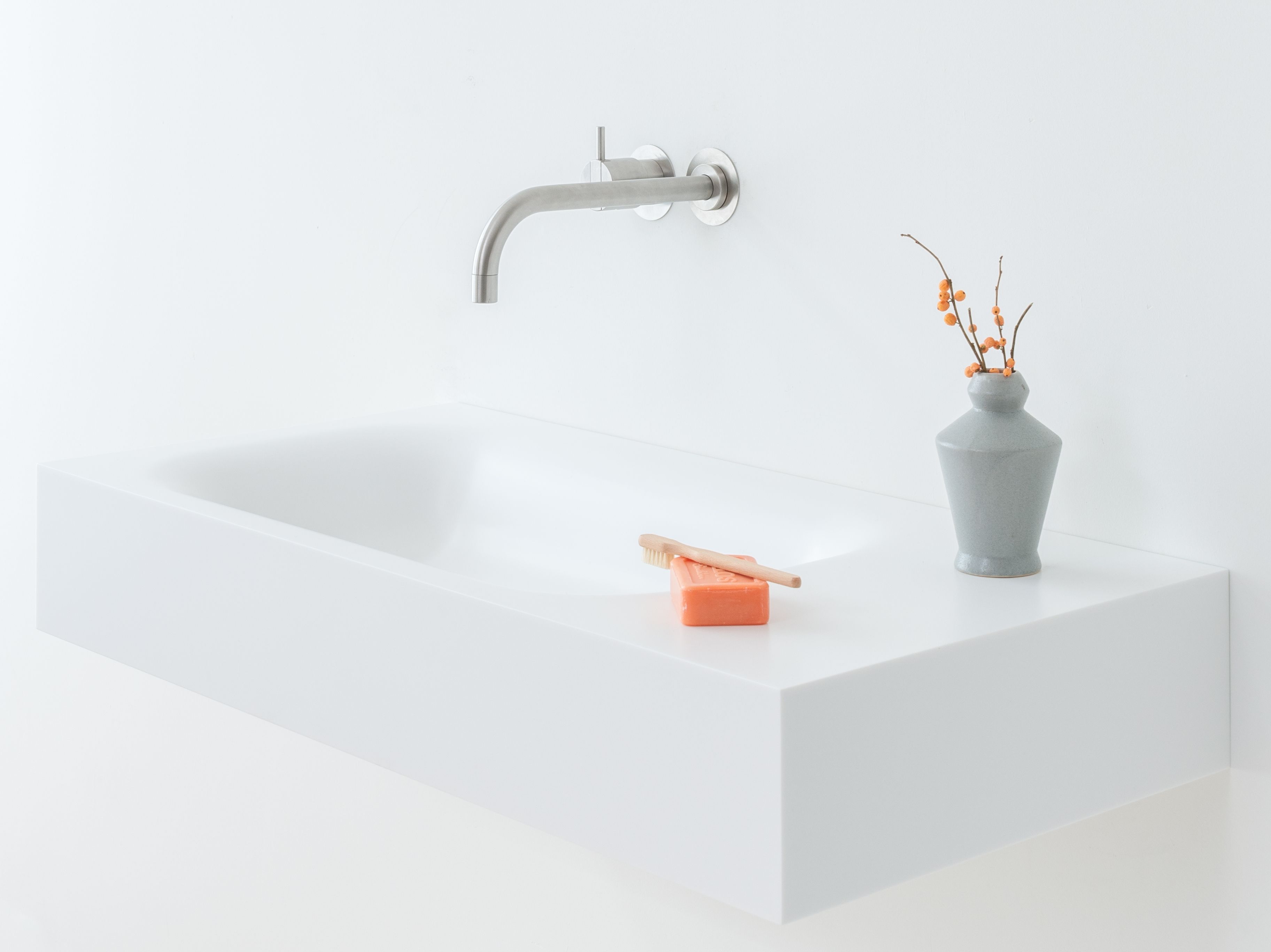 Прямоугольный подвесной умывальник в HIMACS Not Only White Blend ARCH-00103467