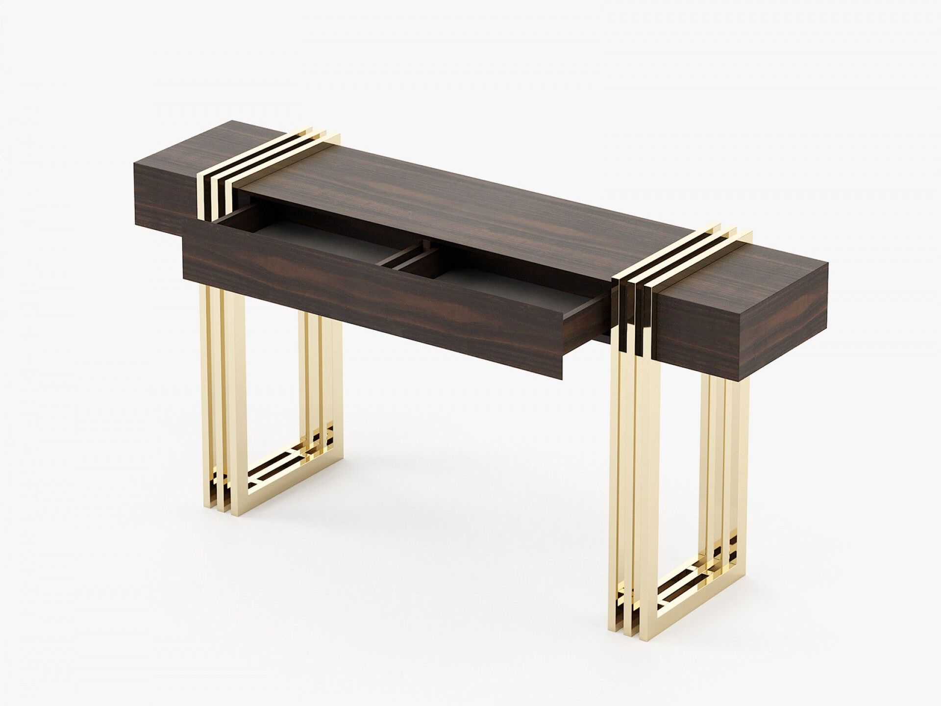 Деревянная прямоугольная консоль с ящиками Laskasas EVELYN ARCH-00006042 - Вид №3