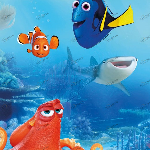 4-446-Dory-and-Friends Фотообои Komar Disney 2.54х1.84 м 4446DORYANDFRIENDS