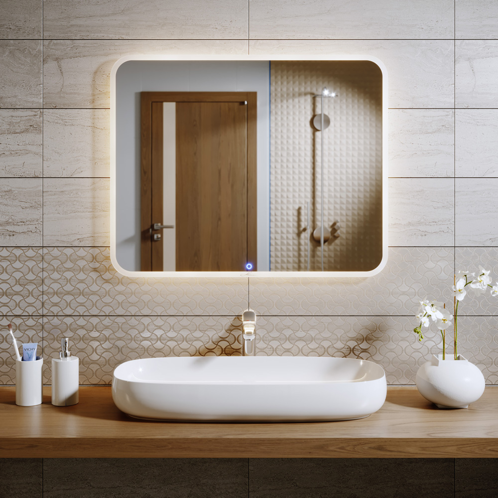 Зеркало в ванную квадратное белое с подсветкой 80х80 см Vanda-20 ALAVANN VANDA-20 303972 Белый  - Вид №1
