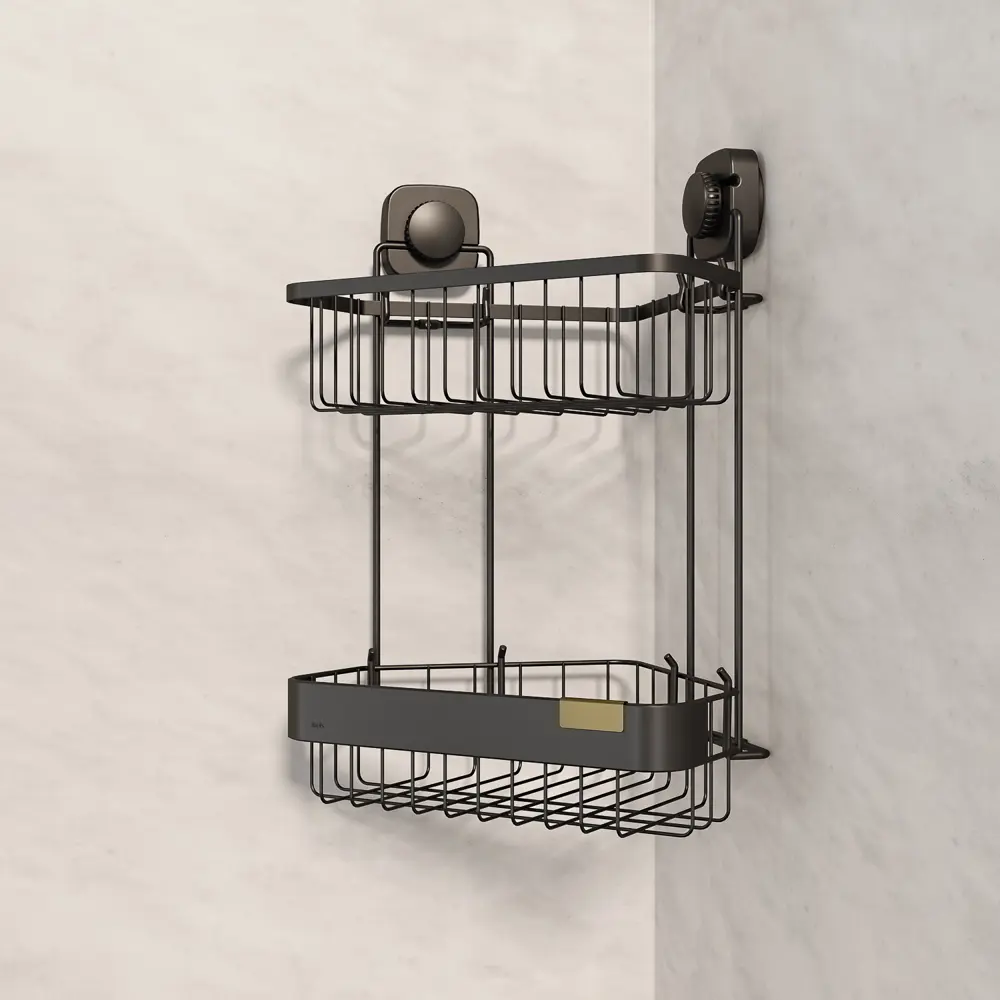 Полка для душа Iddis Soul LM002WC2Bi44 угловая 2 яруса цвет черный STLM-2133667 - Вид №2