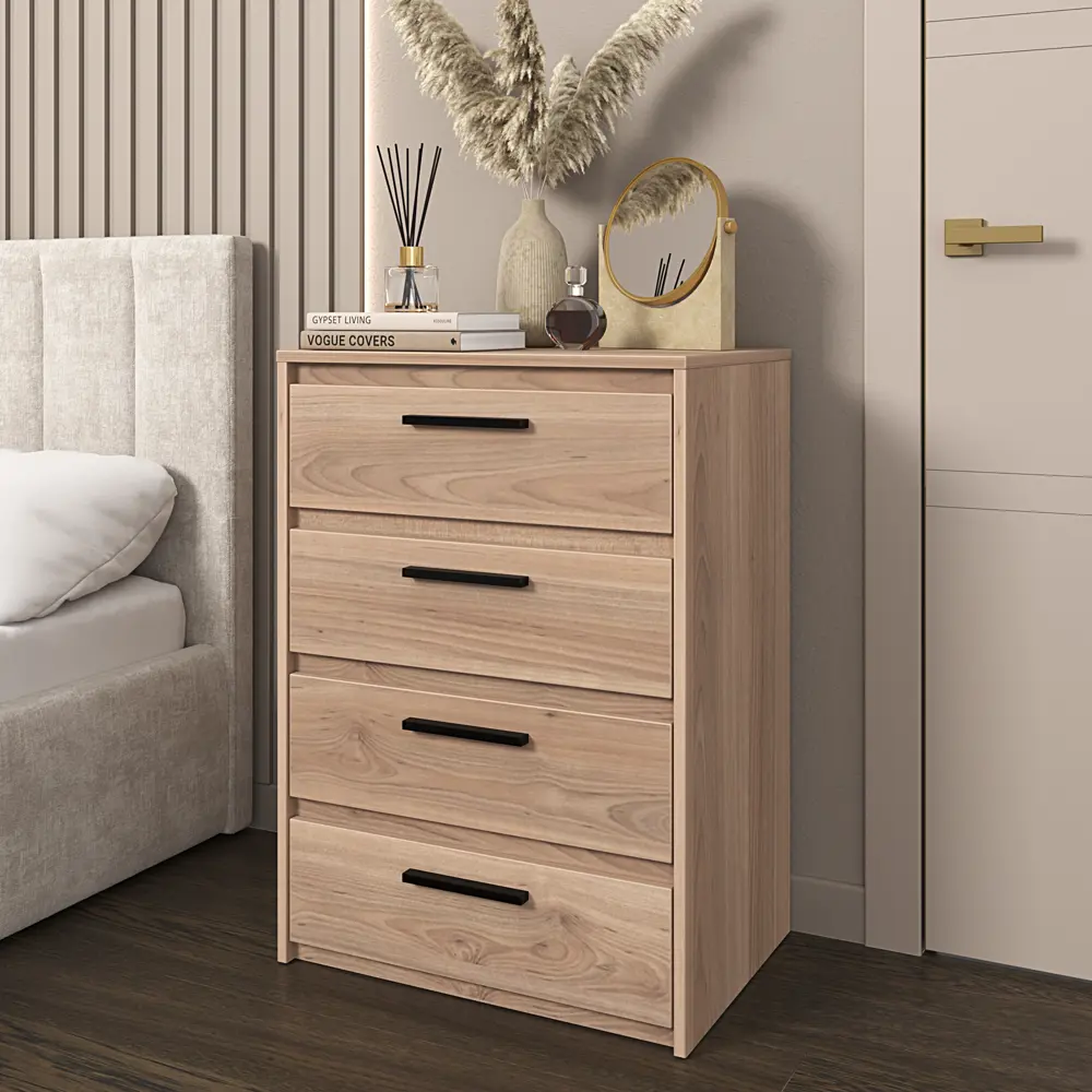 Комод Лион 4 ящика 60x84x41,7 см ЛДСП цвет дуб комано Santreyd STLM-2009974