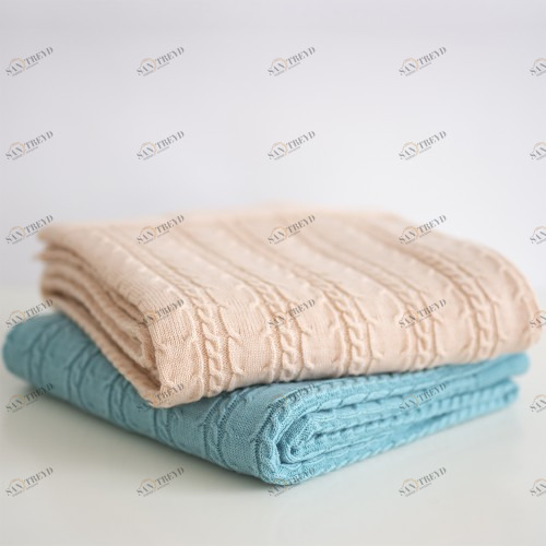 Плед голубой Light APERO ДИЗАЙНЕРСКИЕ, ВЯЗАНЫЕ, ОДНОТОННЫЕ 010282 Голубой 