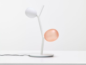 Настольная лампа из дутого стекла и металла