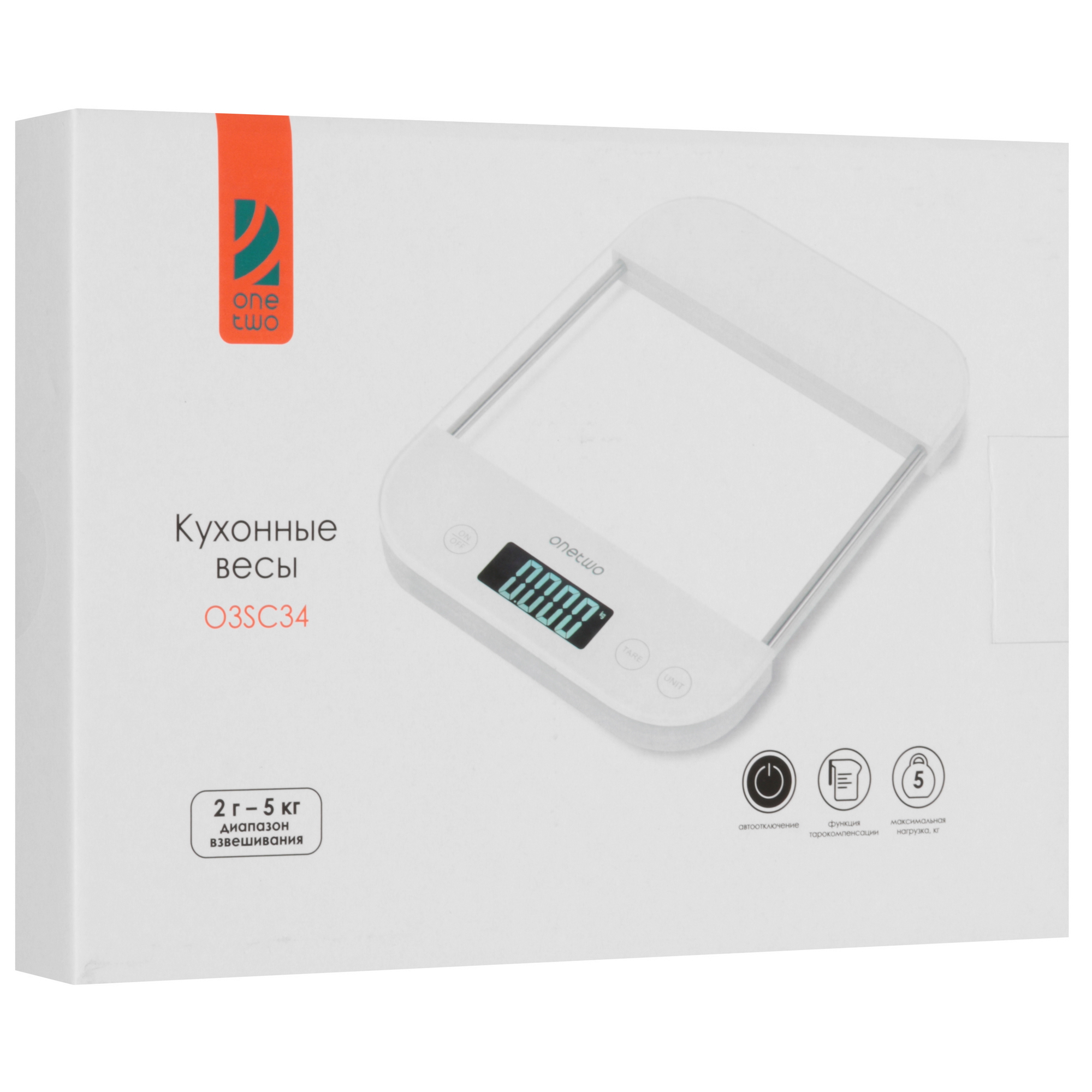 9158776 Кухонные весы OneTwo O3SC34 белый STDN-0037487 - Вид №6