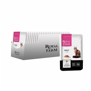 ПР0041265*24 Корм для кошек курица в соусе конс. пауч 85г (упаковка - 24 шт) ROYAL FARM