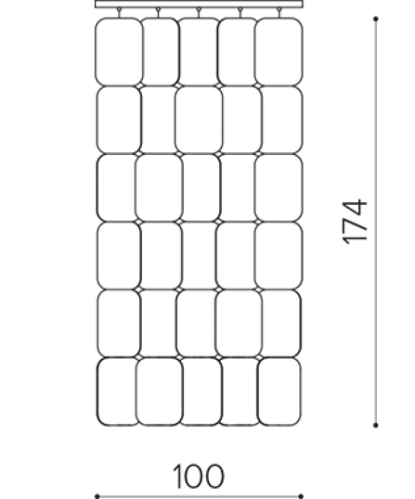 PA H006 x5 Hanging acoustic divider h74 cm True Design Patch - Вид №1