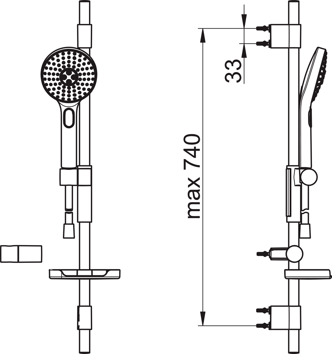 Oras 423 Душевой комплект 423 Hydractiva Хром/Cветло-серого  - Вид №1