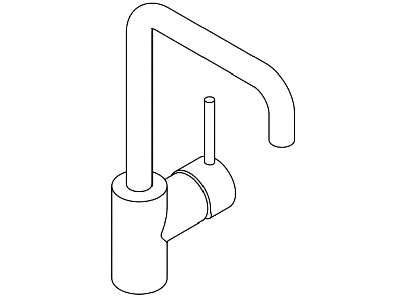 AQ1.12M10440 Однорычажный смеситель для раковины HEWI System-Armaturen  - Вид №5