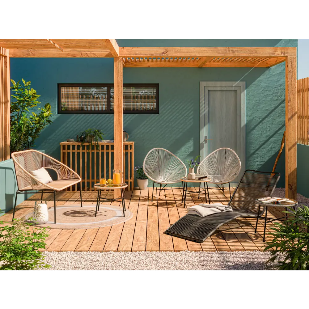 Стул садовый плетёный Acapulco 720x870x900 мм, цвет бежевый Santreyd STLM-2036012 - Вид №4