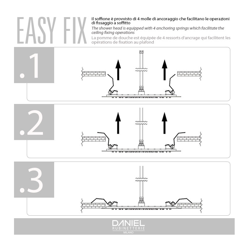A578LEFCM34 Потолочная душевая лейка DANIEL RUBINETTERIE Wellness - Вид №1