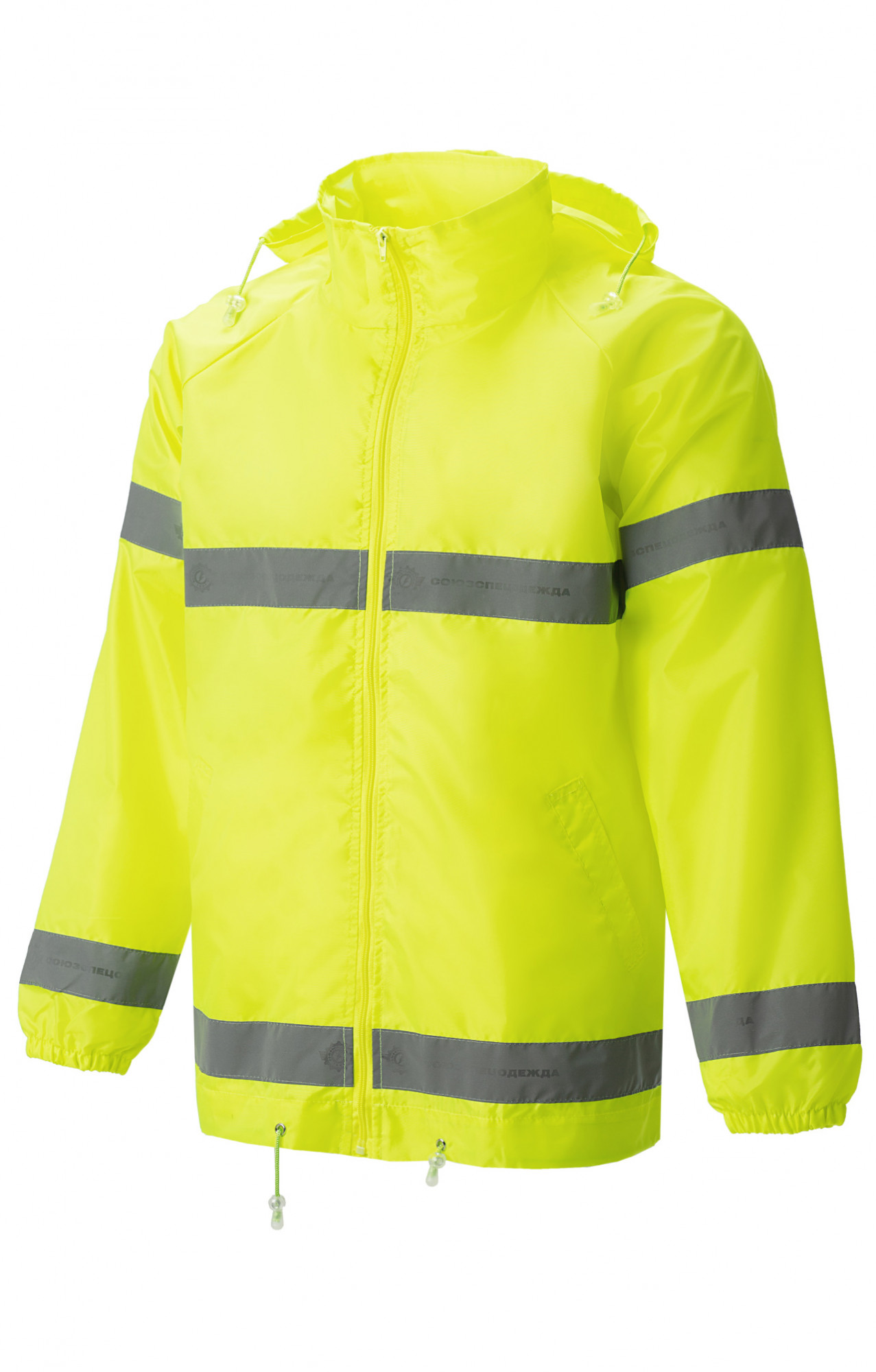 69853 Куртка-ветровка "Блик" лимонная с СВП  Сигнальная одежда  размер 48-50/182-188 Спецодежда 