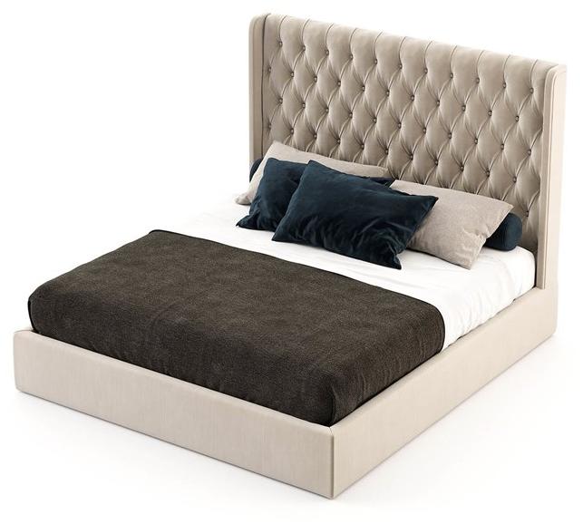 Laskasas Кровать двуспальная с обивкой и высоким изголовьем sun-id-1361959 - Вид №1