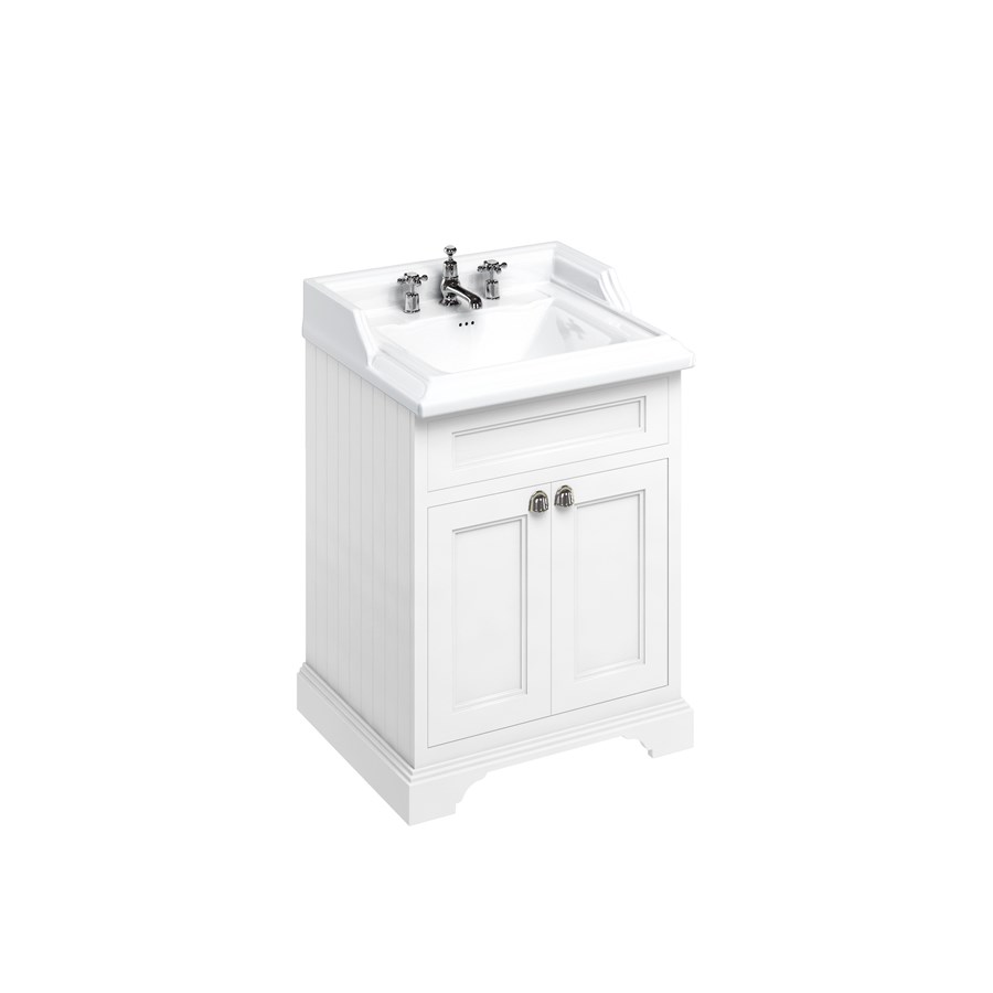 Burlington Отдельностоящий блок 65 с дверьми и классической раковиной Classic Grey с 1 отверстием под смеситель Раковина FF8G_B15 1TH  - Вид №3