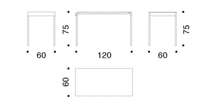 Письменный стол с хромированным металлическим основанием и столешницей из Динока Danese Milano Farallon ARCH-00064184 - Вид №2