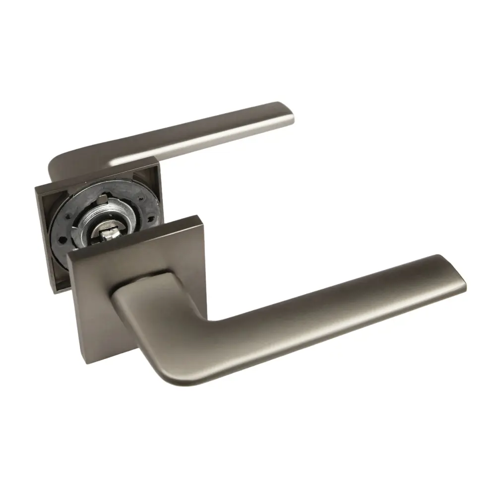 Дверная ручка на розетке KREAFORTA Акация без запирания цвет никель STLM-2044743