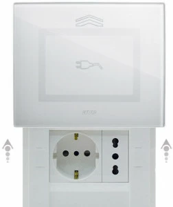 AVE Электрическая розетка в стекле Prese a scomparsa 44pvtcs3bl