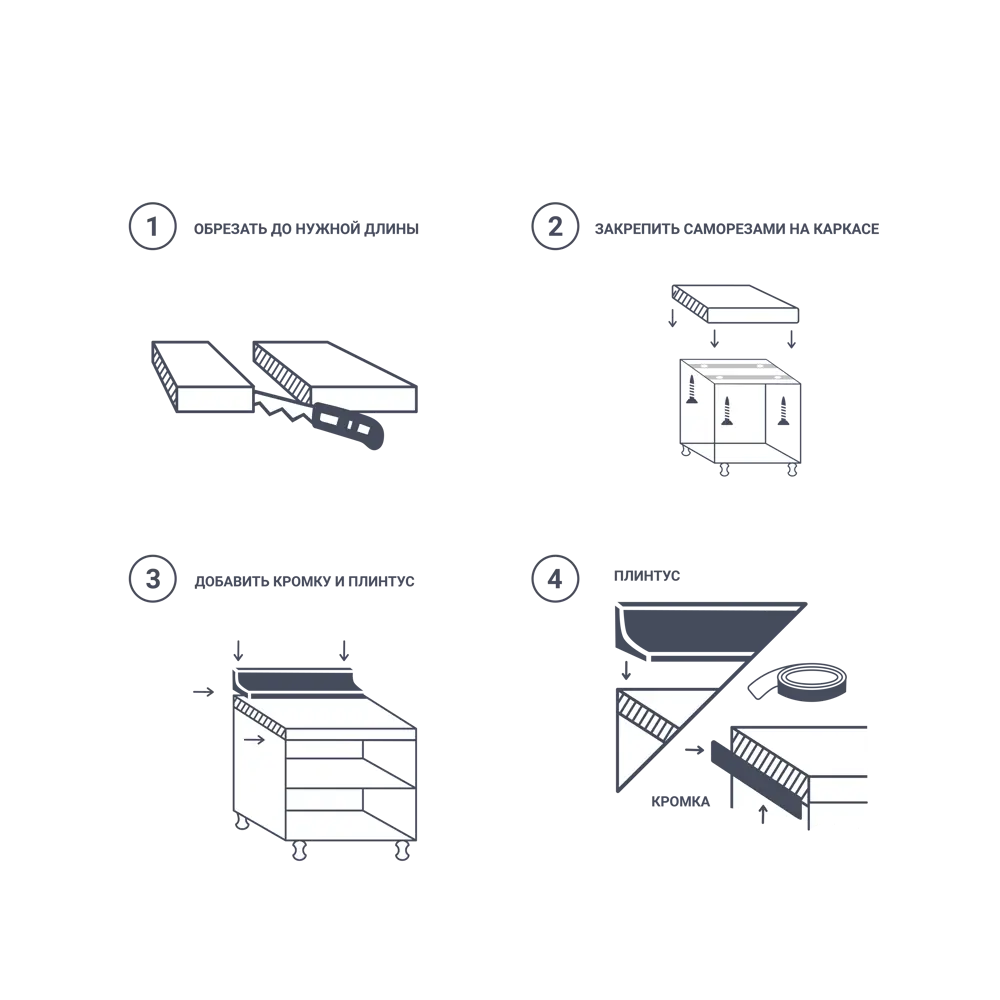 Столешница кухонная 300x60.2.5 см ДСП цвет дуб корсика Santreyd ДСП Постформинг STLM-2205972 - Вид №7