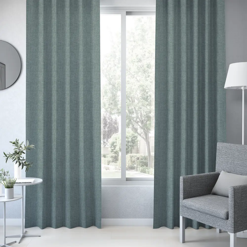 Штора на ленте Noemi 160x280 см цвет бирюзовый 83407015 STLM-2168771 INSPIRE  - Вид №3