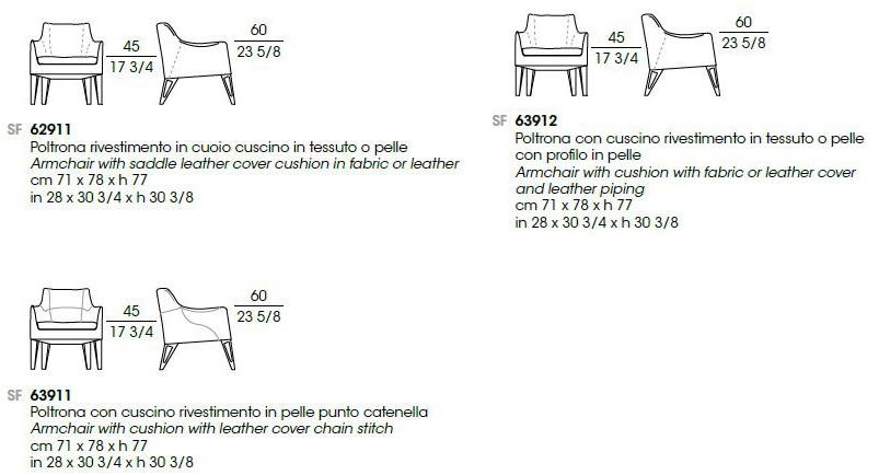 Giorgetti Кожаное кресло с подлокотниками Mobius sun-id-1437327 - Вид №3