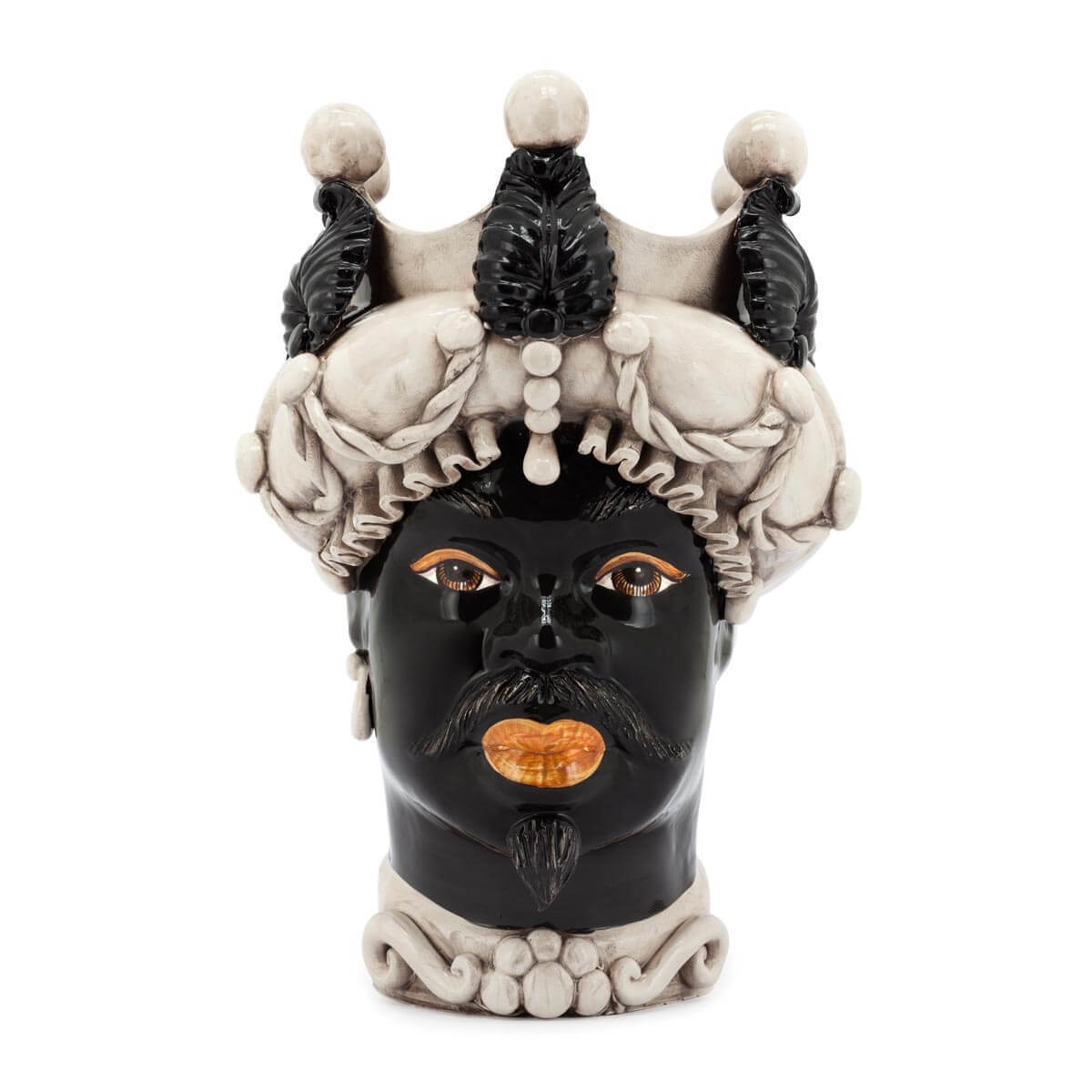 200946-90 ABHIKA ВАЗА MORO MAN BAROQUE BLACK 