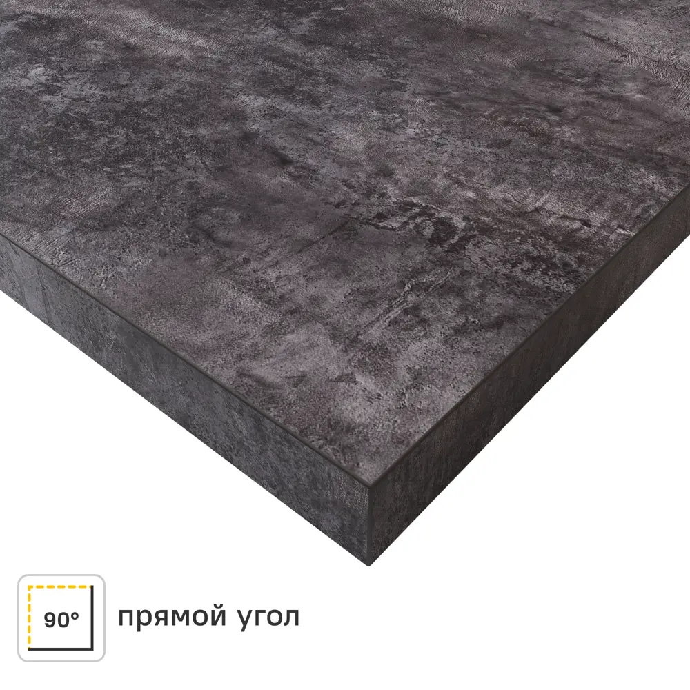 Столешница KONSENSA Бетон темный 60x300x3.8 см ДСП цвет серый ДСП Прямой угол STLM-2079812
