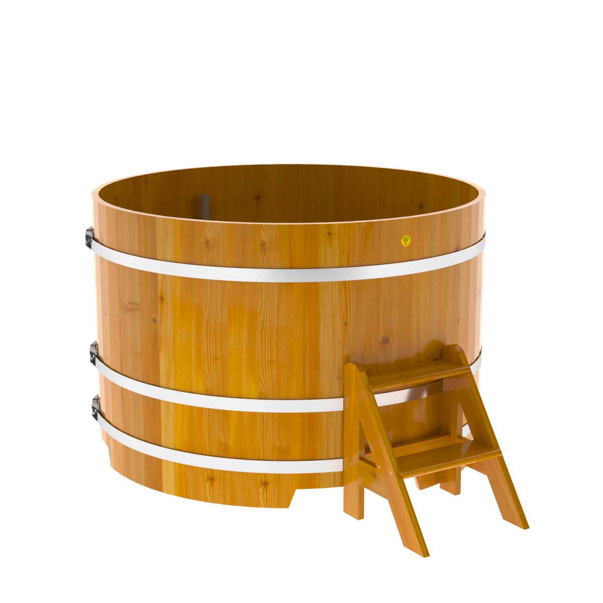 2229 Купель круглая из лиственницы Рустик d=1,50х1,0 натуральная Alyarus  - Вид №1