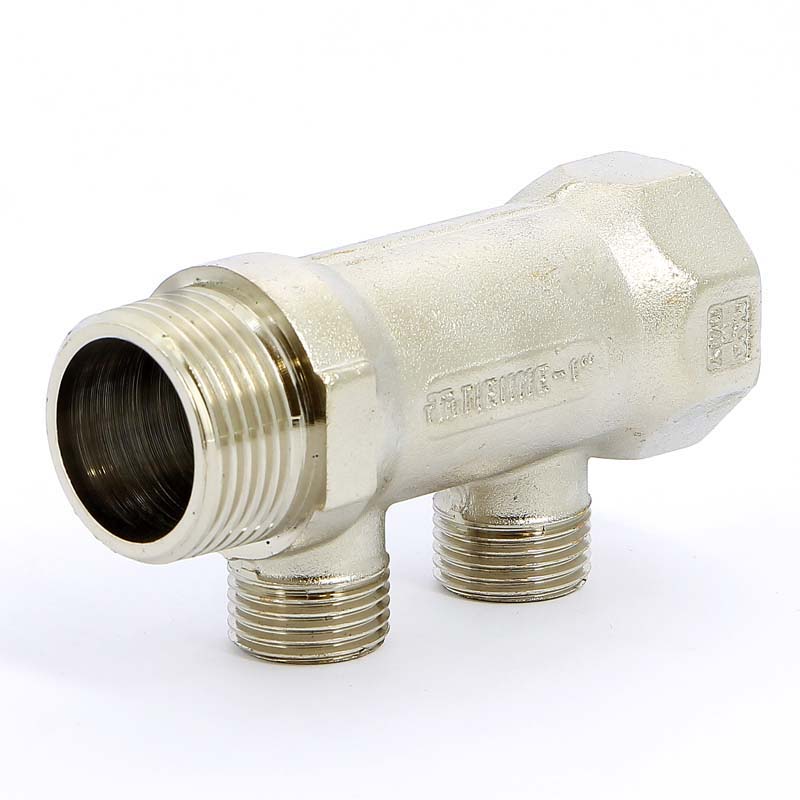 Коллектор НВ 1" никелированный TIEMME 2 выхода 1/2"Н 36мм 1910055 - Вид №2