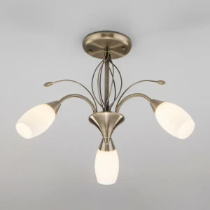 Потолочная люстра Eurosvet Ginevra 30280/3 античная бронза EUROSVET GINEVRA 328353 Белый;бронза