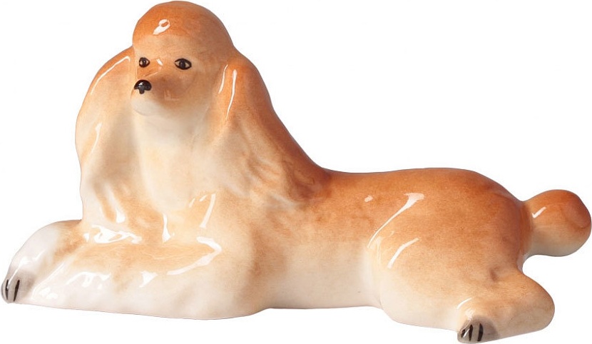 1049392 Императорский фарфоровый завод Скульптура "Пудель отдыхающий" Фарфор твердый 