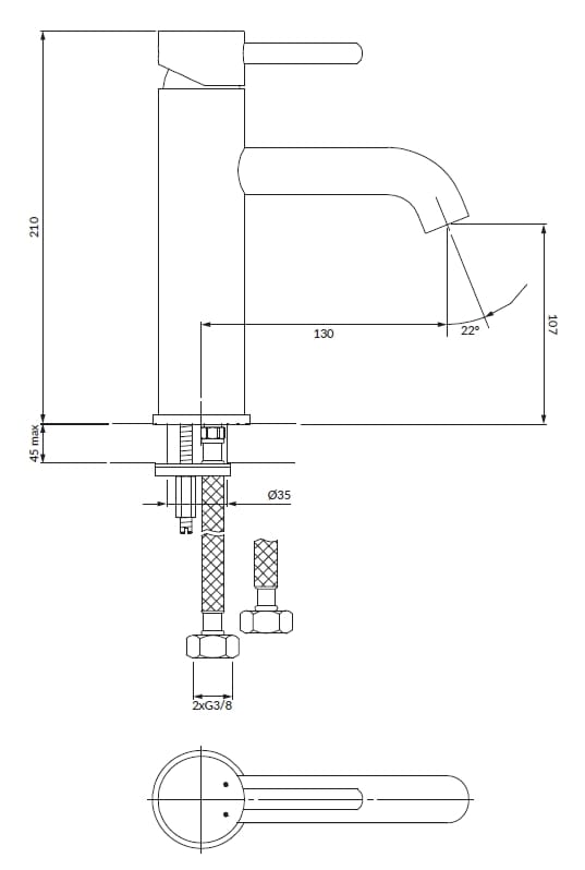 Смеситель для раковины OMNIRES Y ARCH-00069129 - Вид №3