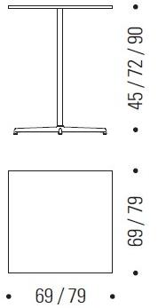 Desalto Садовый стол квадратный с основанием 4 звезды Kobe sun-id-1481326 - Вид №2