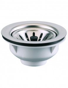 390000 000 00  Ситечко для мойки, Д. 90 мм, задвижка, д. Чаши 114 мм, нержавеющая сталь Valentin Сталь