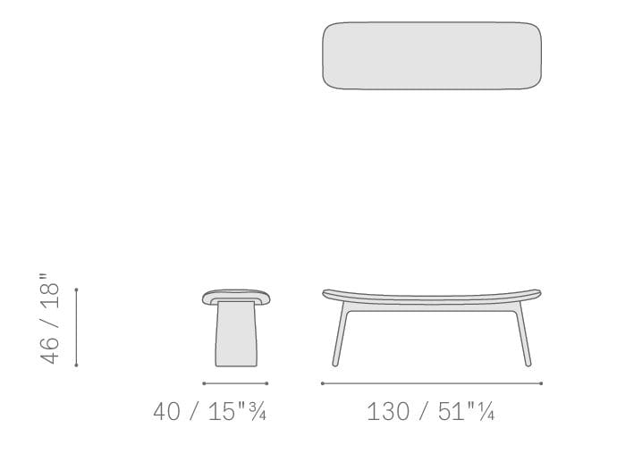 Мягкая скамейка из ткани Poltrona Frau коллекция-мебель и аксессуары ARCH-00053667 - Вид №2