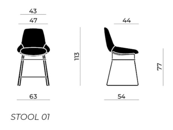 Высокий табурет с подставкой для ног Nahu Crystal ARCH-00089049 - Вид №3
