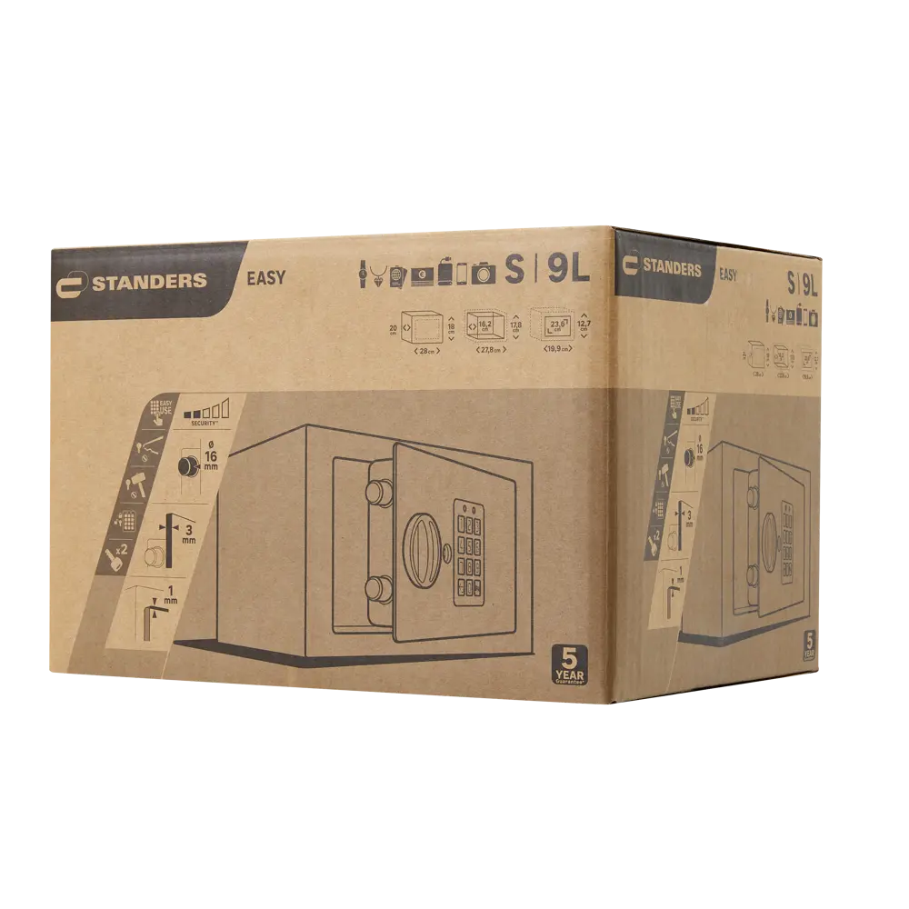 Сейф Standers 9/10 л с электронным замком 28x18x20 см сталь STLM-2063934 - Вид №5