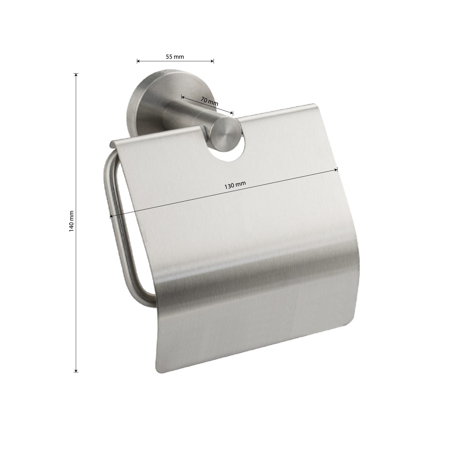 GFmark - Держатель туалетной бумаги с экраном, из нержавеющей стали, код: 80003  - Вид №5