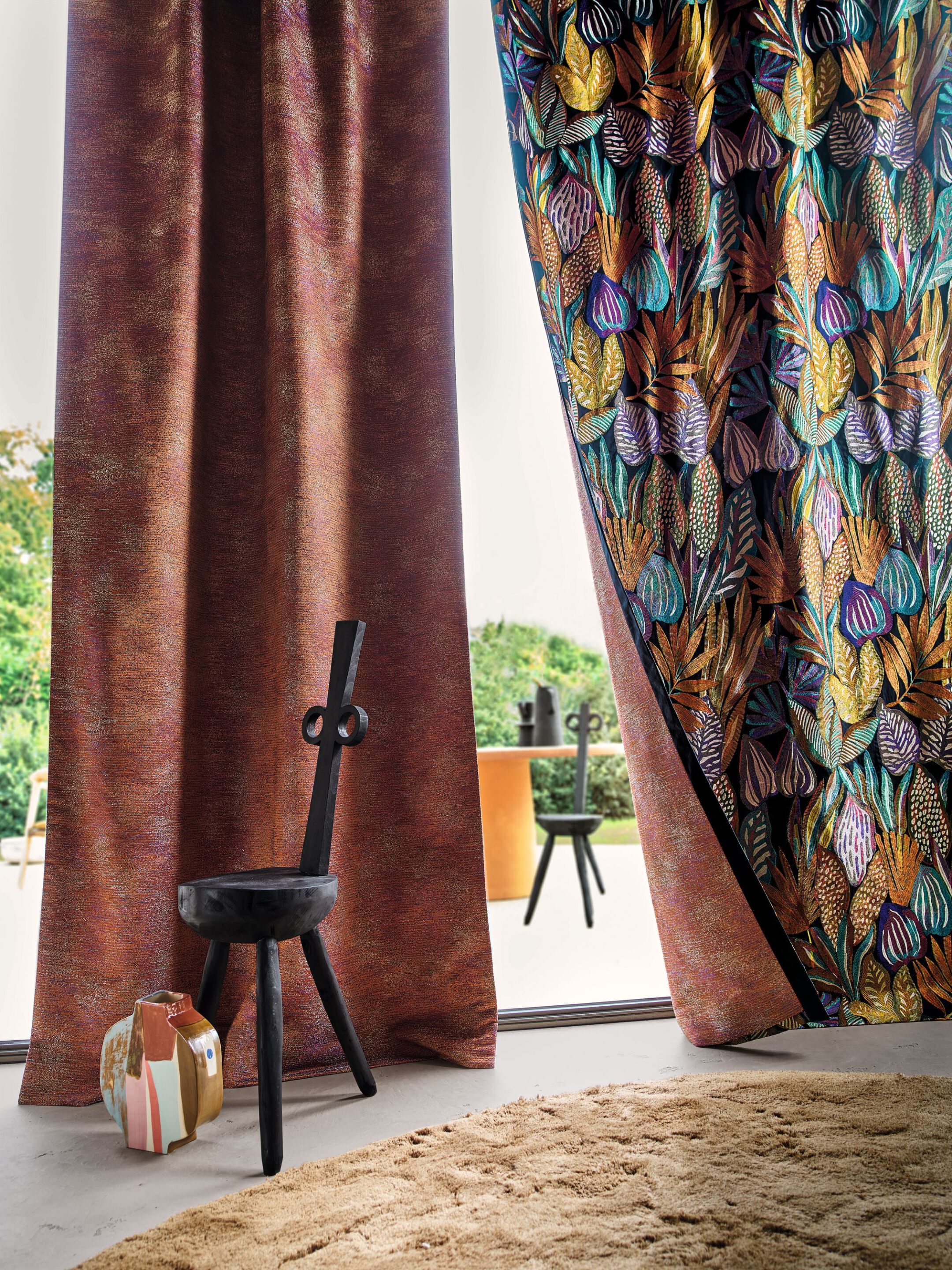 Хлопковая вышитая ткань с цветочным рисунком Casamance Machaya ARCH-00073879 - Вид №1