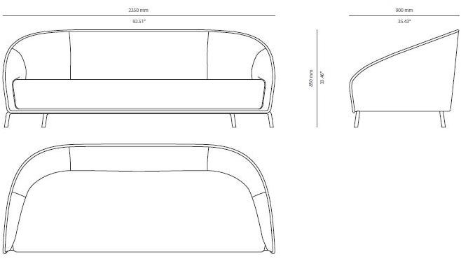 PRADDY 3-х местный тканевый диван Carnaby Tr053 - Вид №5