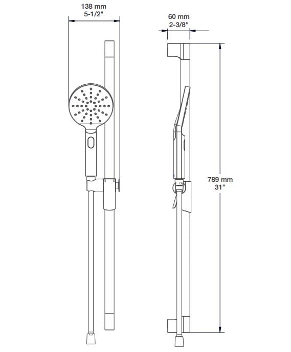 Встраиваемый термостатический набор для душа с душем BARIL PRO-4225-45 ARCH-00099427 - Вид №4