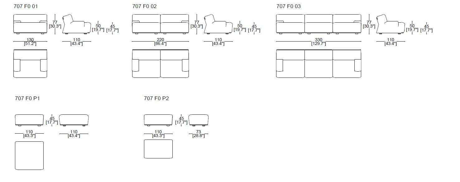 Модульный тканевый диван CASSINA FIANDRA ARCH-00109782 - Вид №8