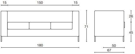 Diemme 3-х местный тканевый диван Frame sun-id-1491262 - Вид №5