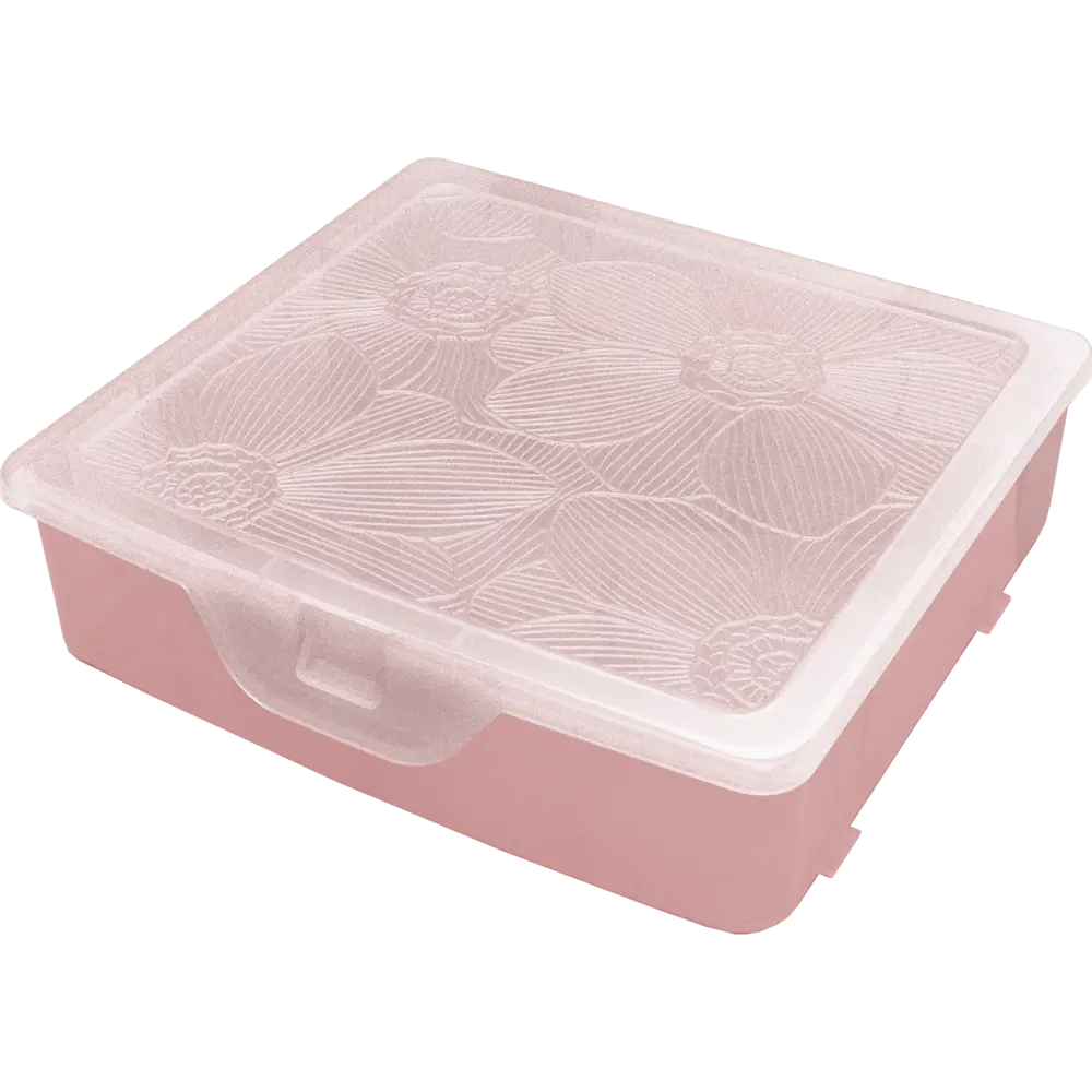 Органайзер для хранения S 14x13.5x4.1 см пластик с крышкой цвет розовый Santreyd STLM-2127046
