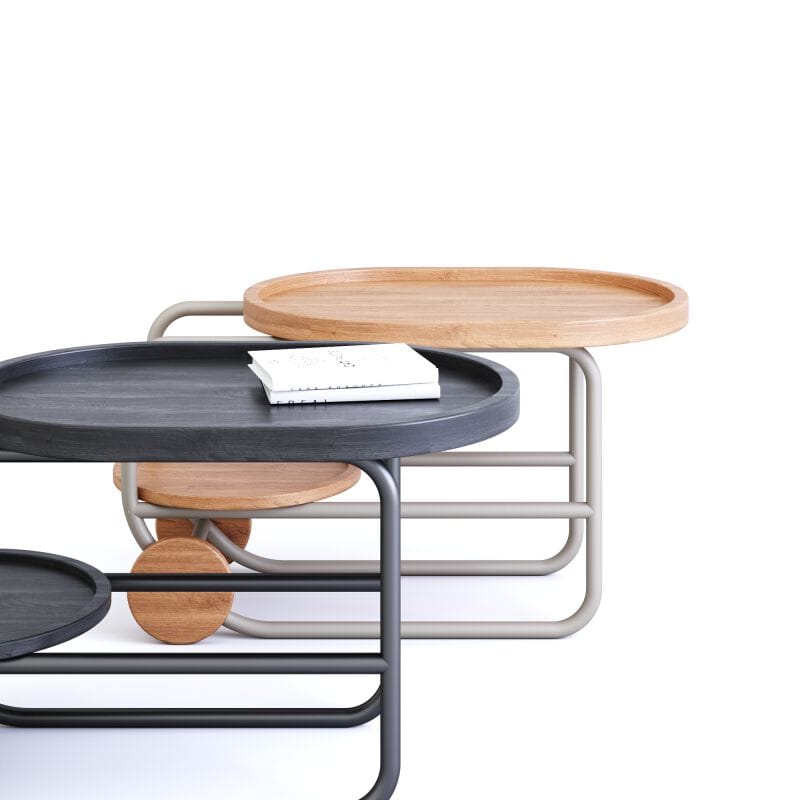 Металлический журнальный столик contract с ясенем и колесами Shishka Project One ARCH-00024403 - Вид №11