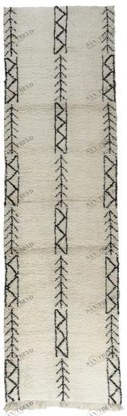 AFOLKI Прямоугольный шерстяной коврик с длинным ворсом и узором Beni ourain Taa1164be