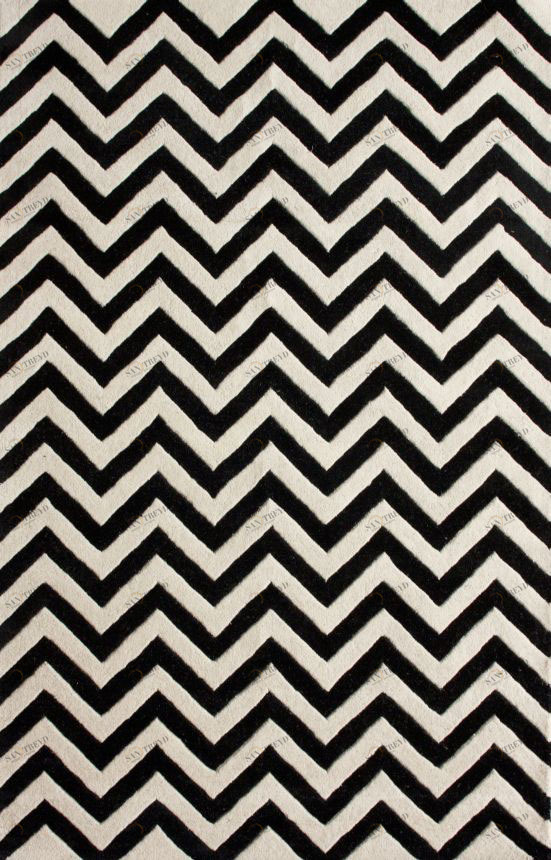 Ковер Zig Zag чёрный 160х230 DOLLY CAPRETS ДИЗАЙНЕРСКИЕ, ЗИГ ЗАГ 015228 Белый;чёрный 