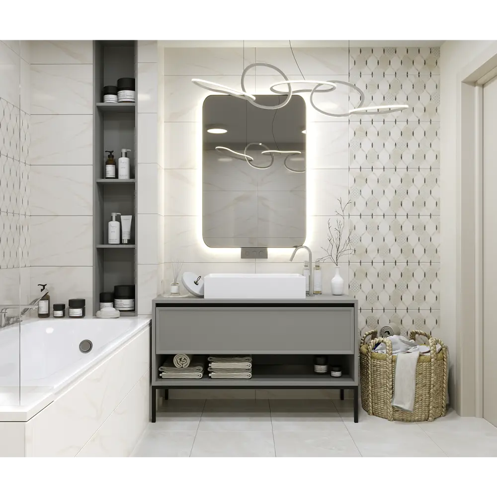 Плитка настенная Azori Astra Arabesco 31.5x63 см 1.79 м² матовая цвет бежевый STLM-2196984 - Вид №5