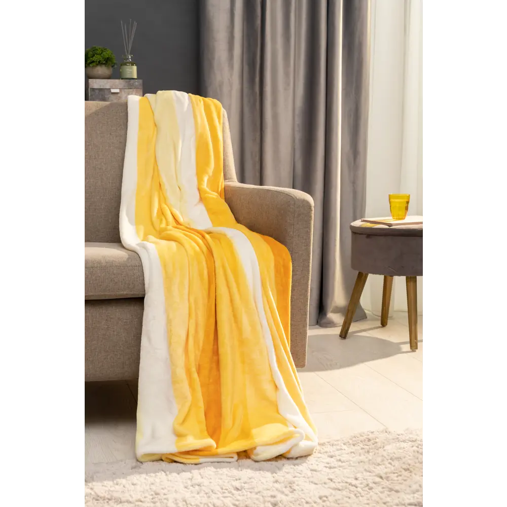 Плед Gradient 200x220 см фланель цвет желтый Ardenza STLM-2203348 - Вид №3